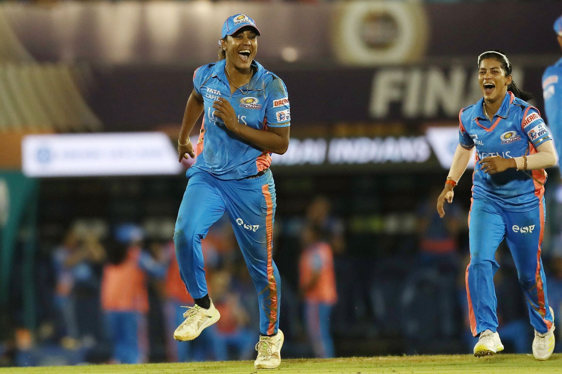 Hayley Matthews celebrating a wicket (Image Courtesy: X/Women's Premier League)