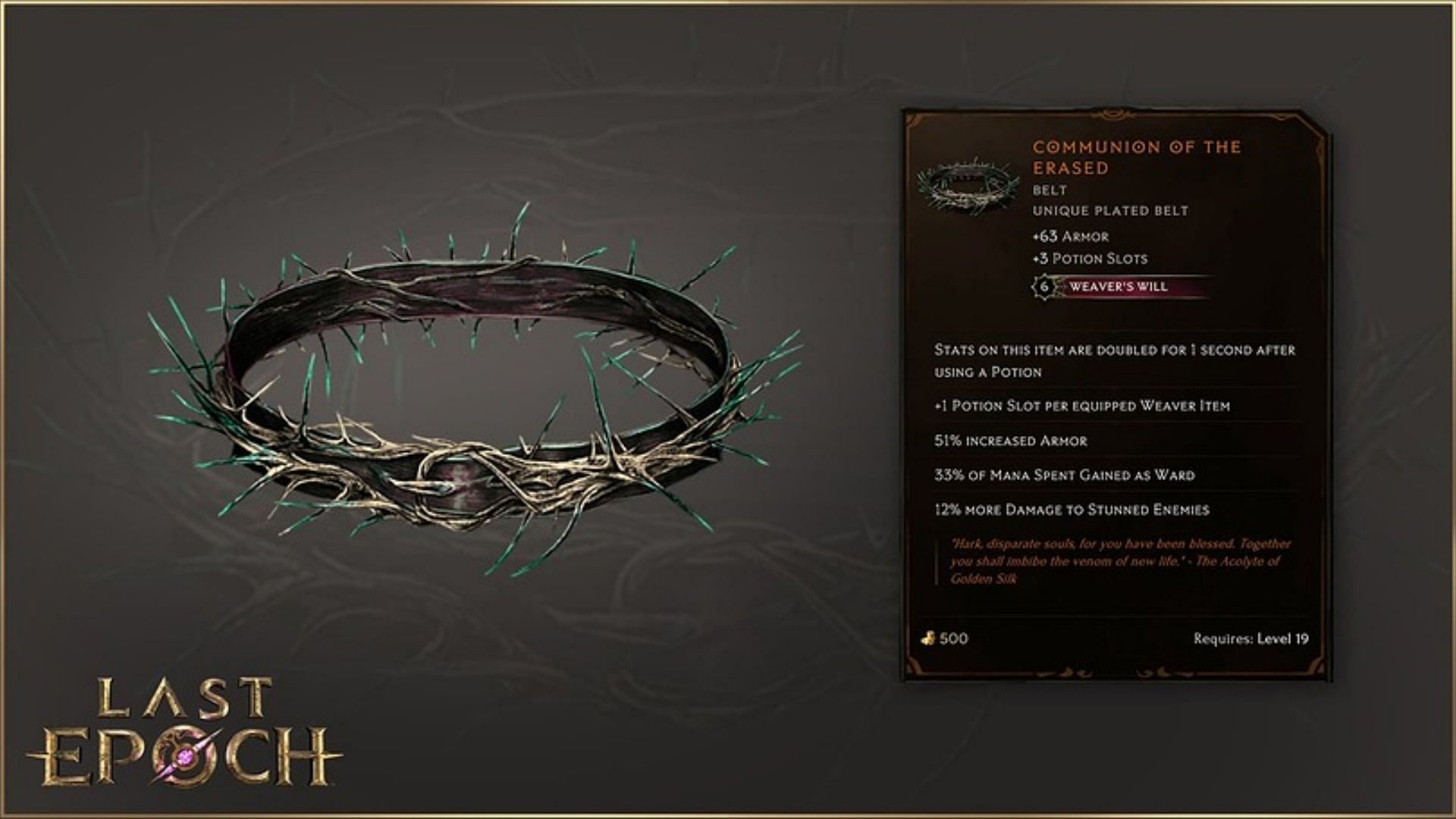 This Weaver&#039;s Will item rewards you for having more Weaver items equipped (Image via Eleventh Hour Games)