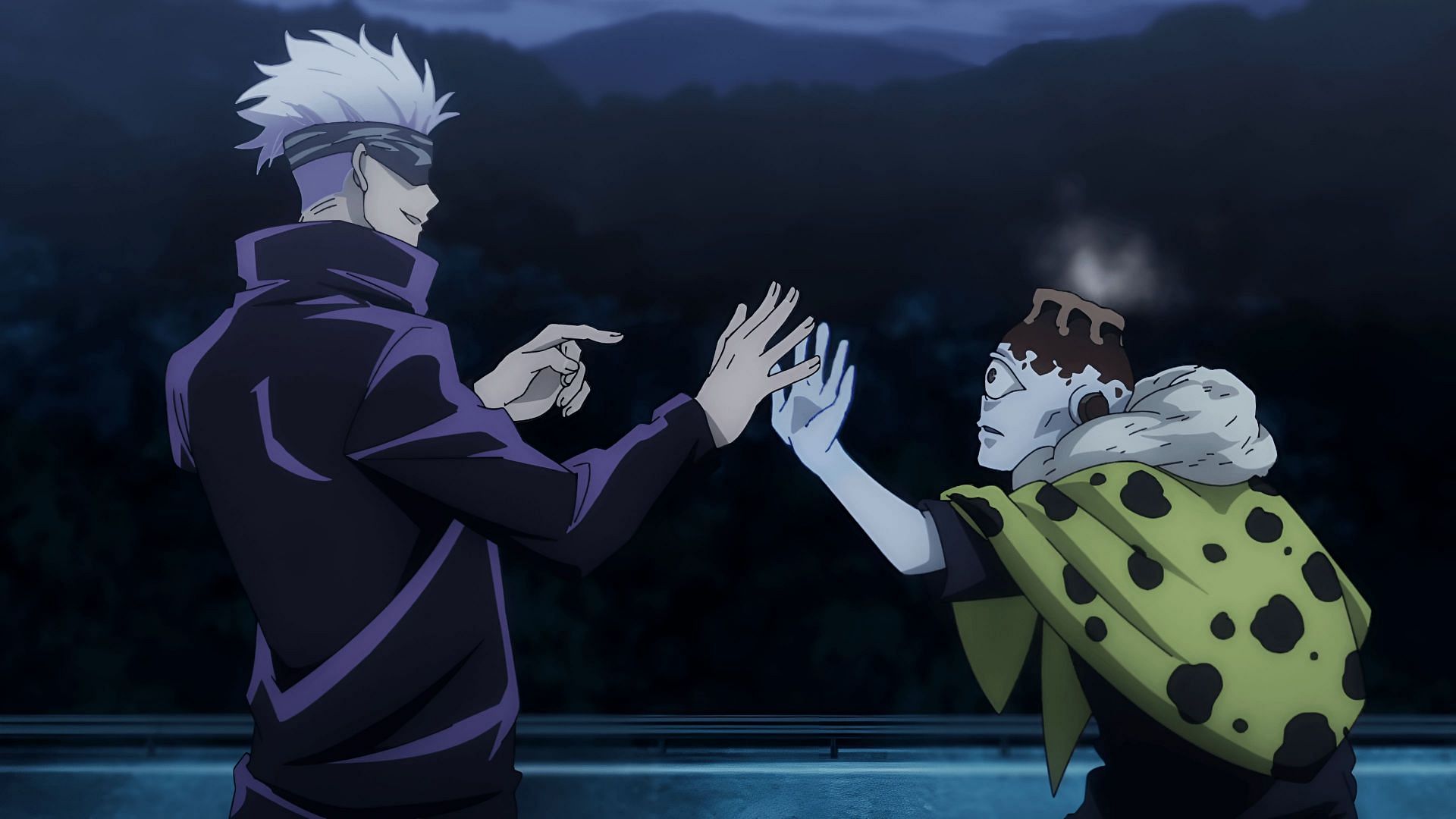 Gojo (left) fighting Jogo (right) as seen in Jujutsu Kaisen (image via MAPPA)