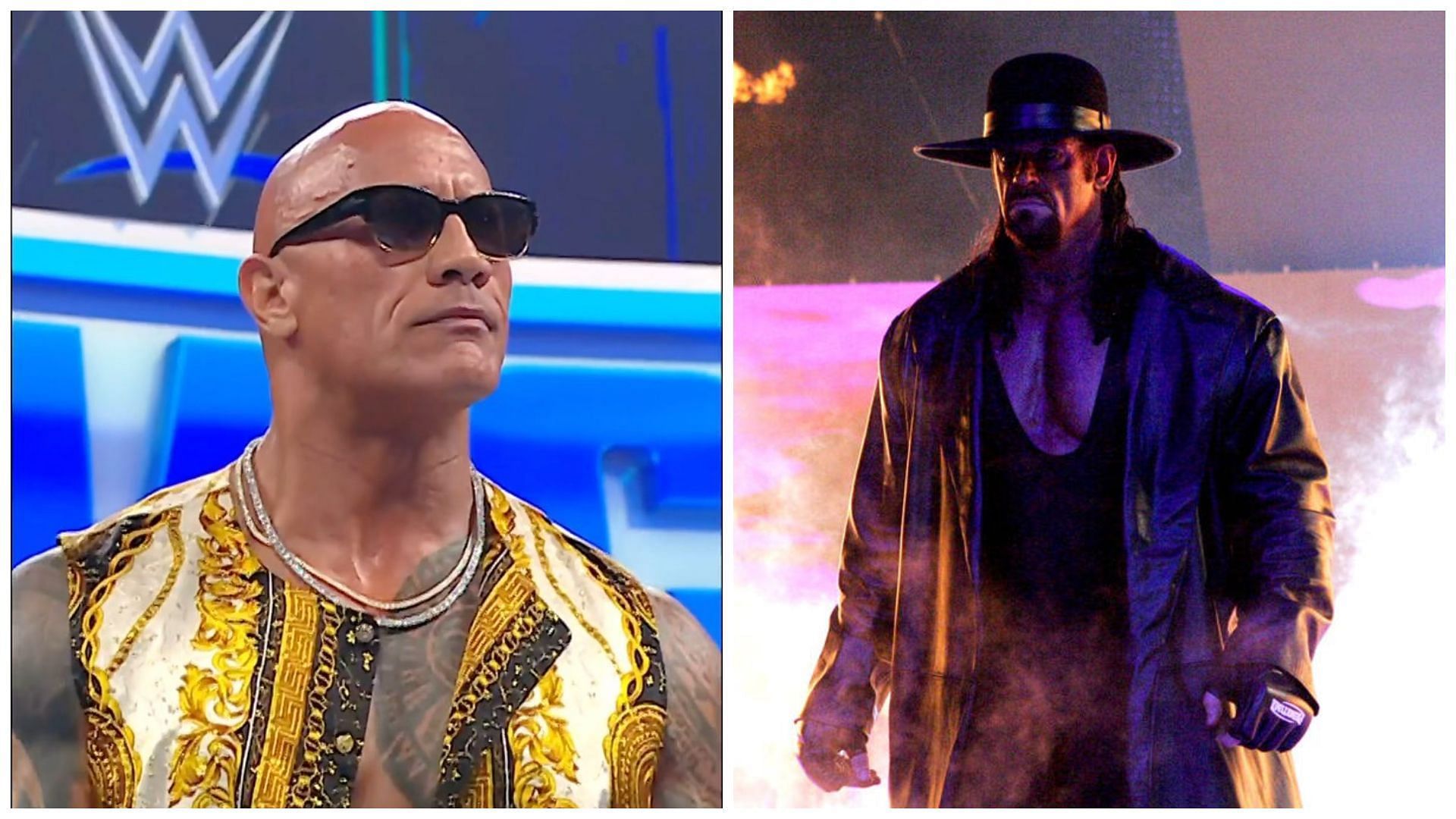 The Rock (left) and The Undertaker (right).