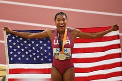 “I am so excited to wear that USA across my chest” - Tara Davis-Woodhall expresses excitement as she jets off for World Athletics Indoor Championships