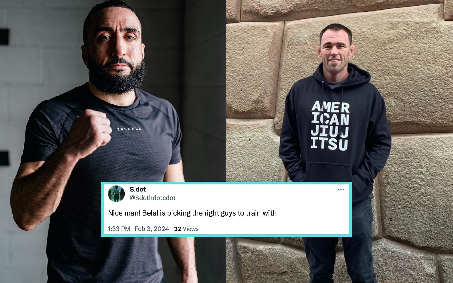 Fans react to Belal Muhammad (left) training with Jake Shields (right) [Photo Courtesy @bullyb170 and @jakeshields on Instagram]