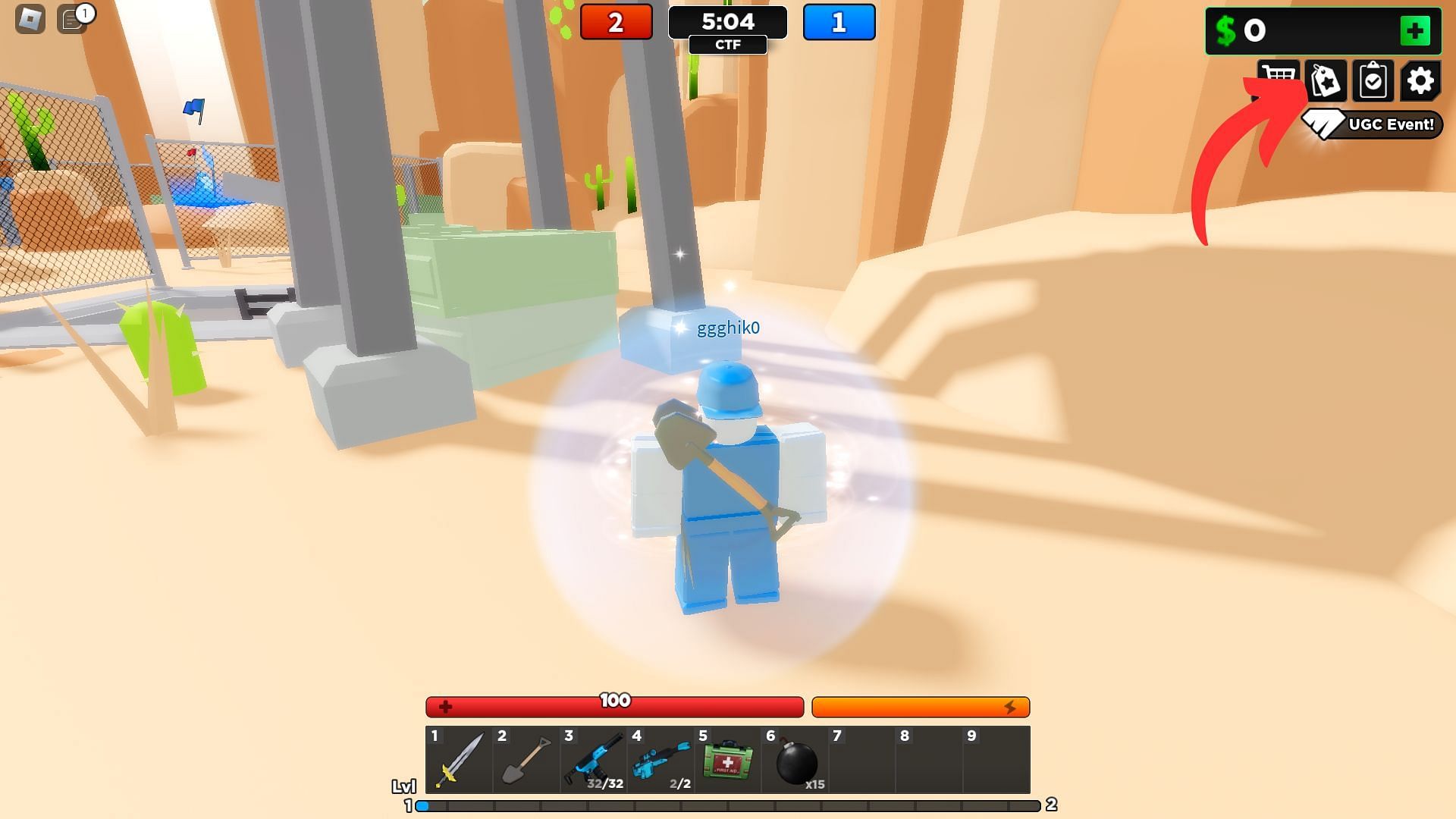 How to redeem codes for Flag Wars (Image via Roblox)