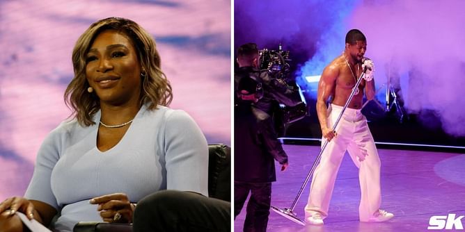 Serena Williams joins in on the Super Bowl fun; cheers on halftime show stars Alicia Keys and Usher