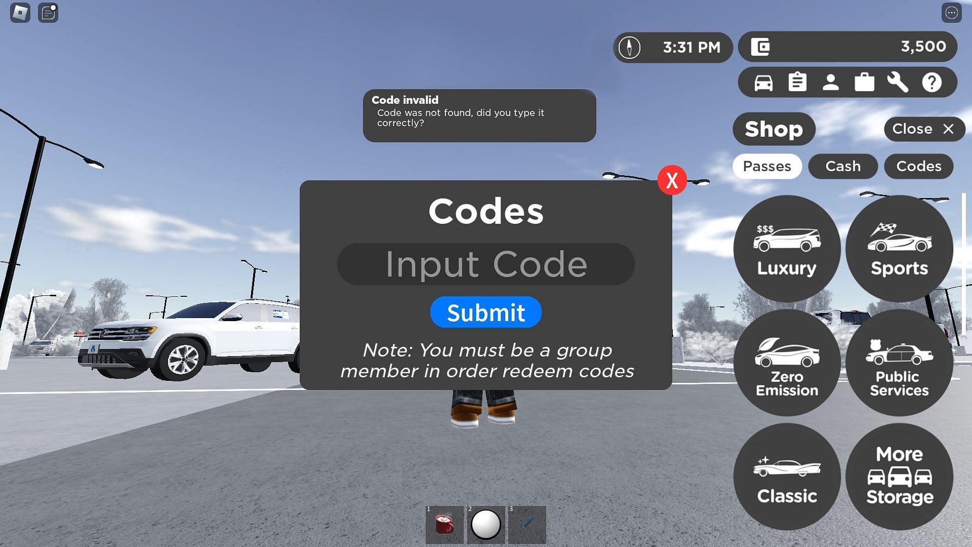 Troubleshooting codes for Greenville (Image via Roblox)