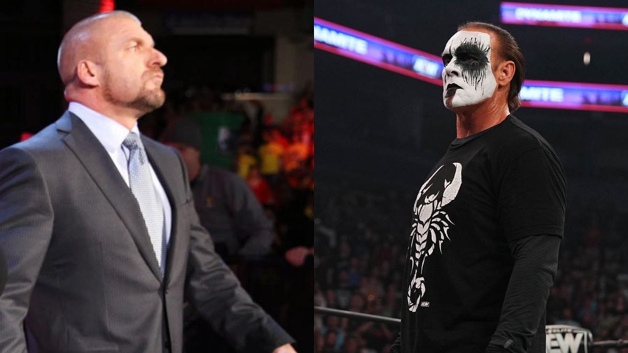 WWE COO Triple H (left) and Sting (right)