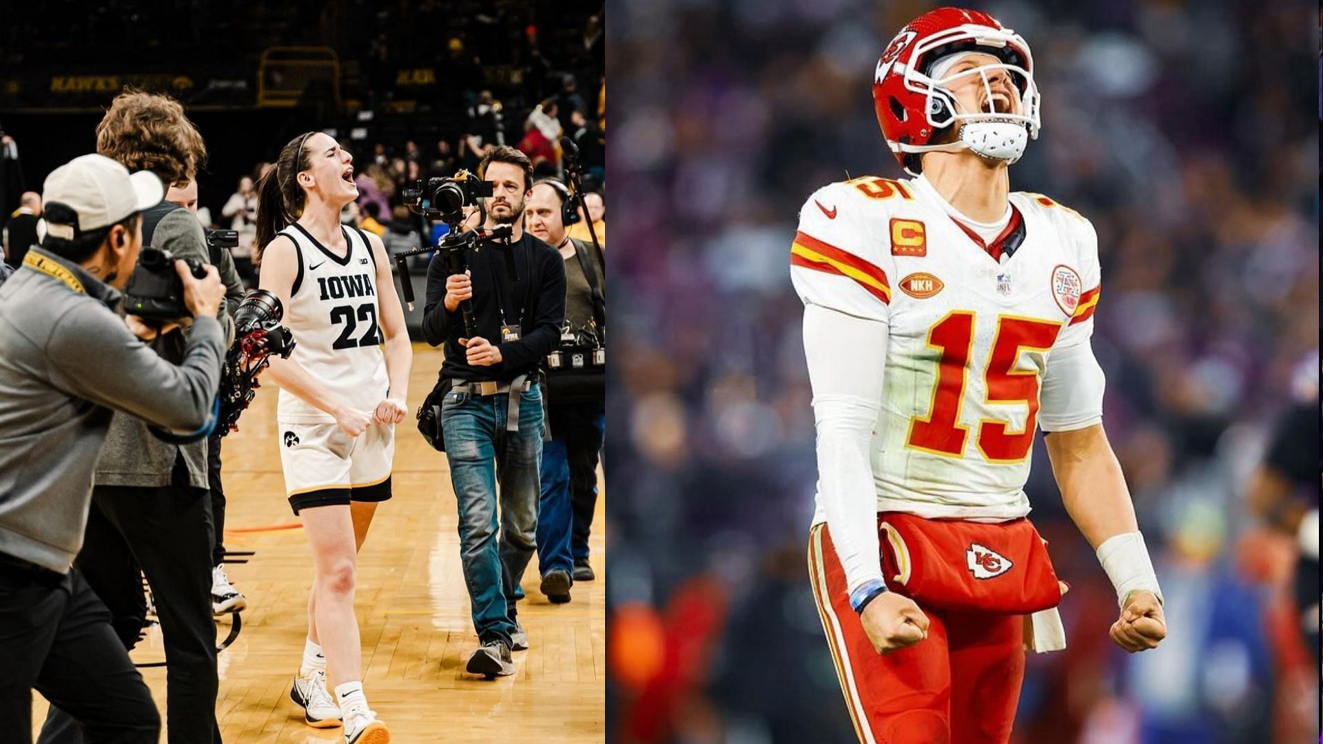 Iowa Hawkeyes basketball star, Caitlin Clark and Chiefs