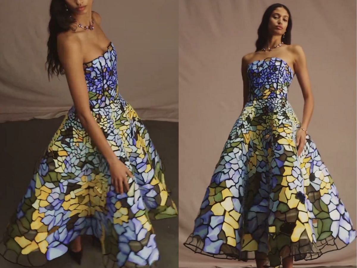 Oscar de la Renta&rsquo;s Kaleidoscopic stained glass dress wins hearts
