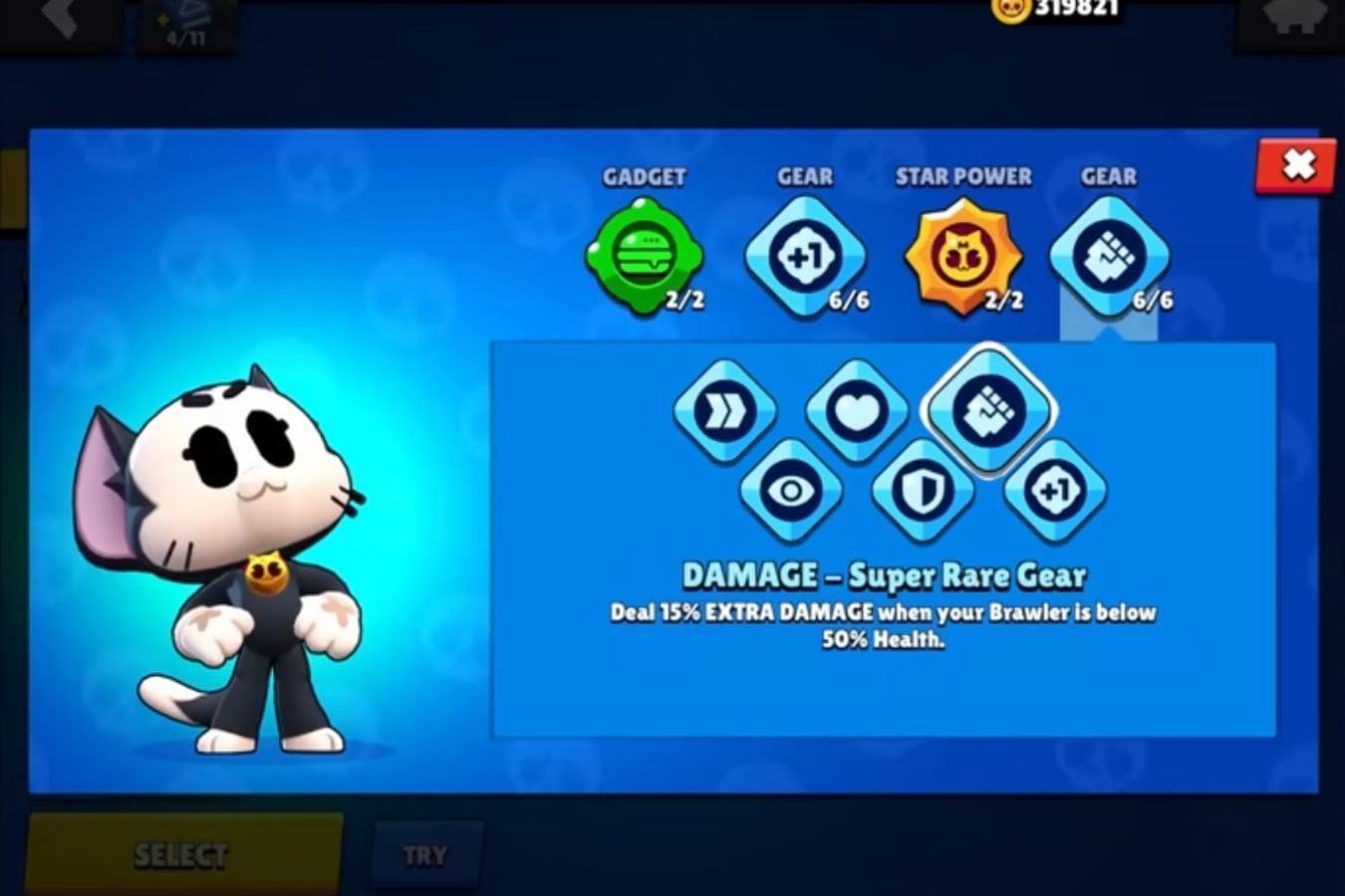 Damage gear (Image via Supercell)