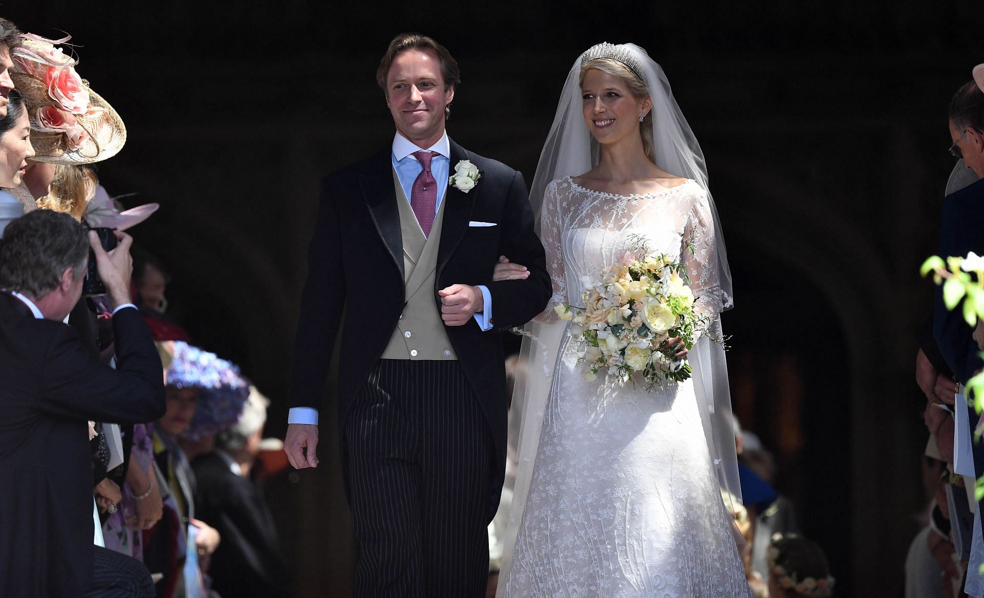 Thomas Kingston and Lady Gabrielle Windsor pictured on their wedding day (Image via Getty Images)