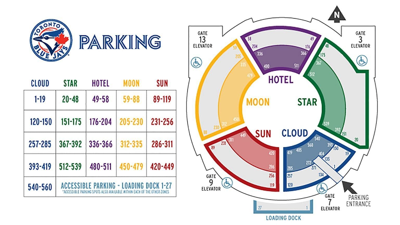 Rogers Center Stadium,Parking Map