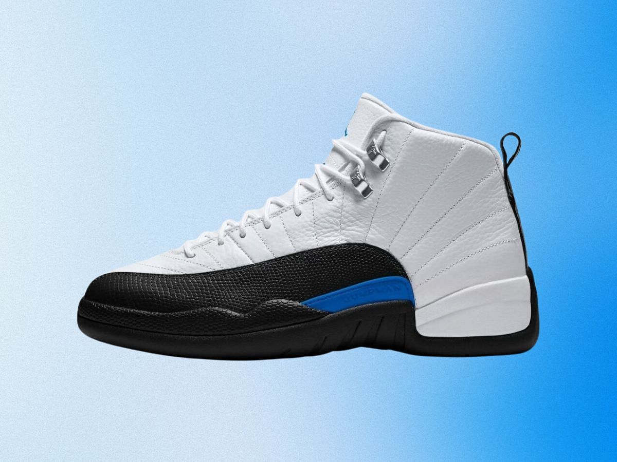 Another look at the Air Jordan 12 White/Game Royal shoes (Image via Instagram/@zsneakerheadz)