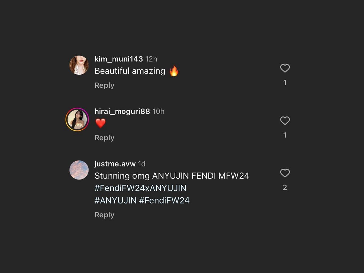Netizens appreciate Yujin&#039;s look for the Fendi Fall/Winter 2024 show (Image via Instagram/@fendi)