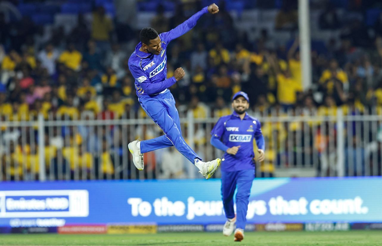 Akeal Hosein celebrating a wicket (Image Courtesy: Press release)