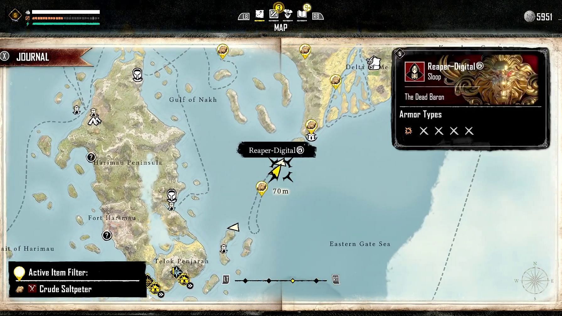 The trade routes of the East Indies region that can help players find Crude Saltpeter in Skull and Bones (Image via Ubisoft/YouTube, ReaperDigital)