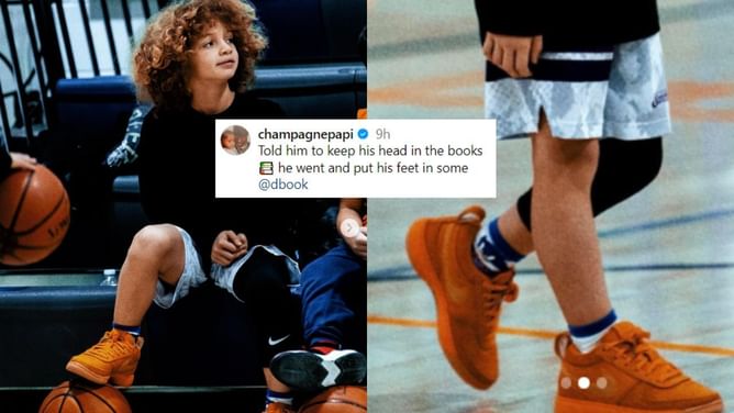 "Went and put his feet in some DBook": Drake drops bars on IG as son Adonis rocks Devin Booker's new shoes