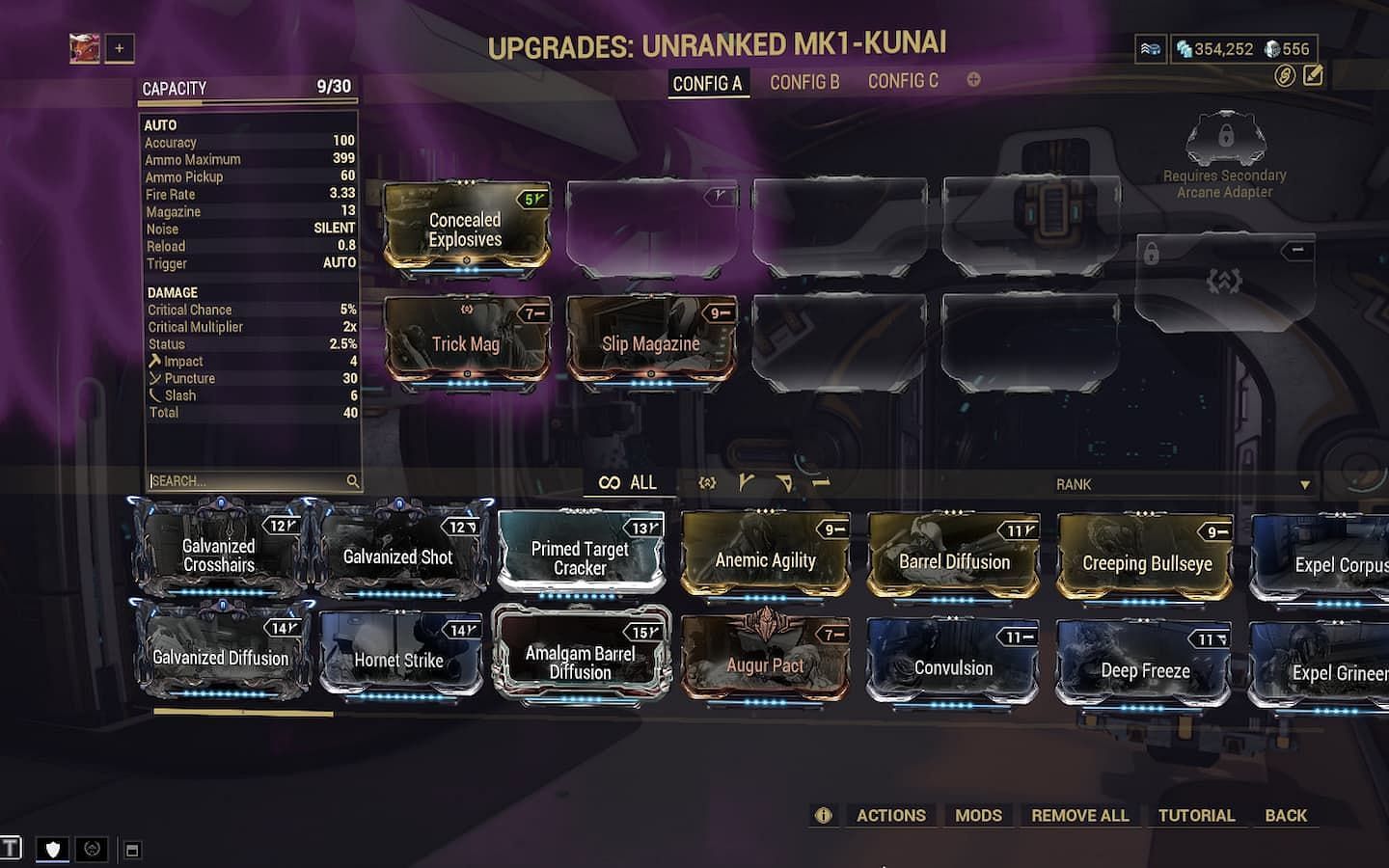 Sample Kunai build for killing Thumpers (Image via Digital Extremes)