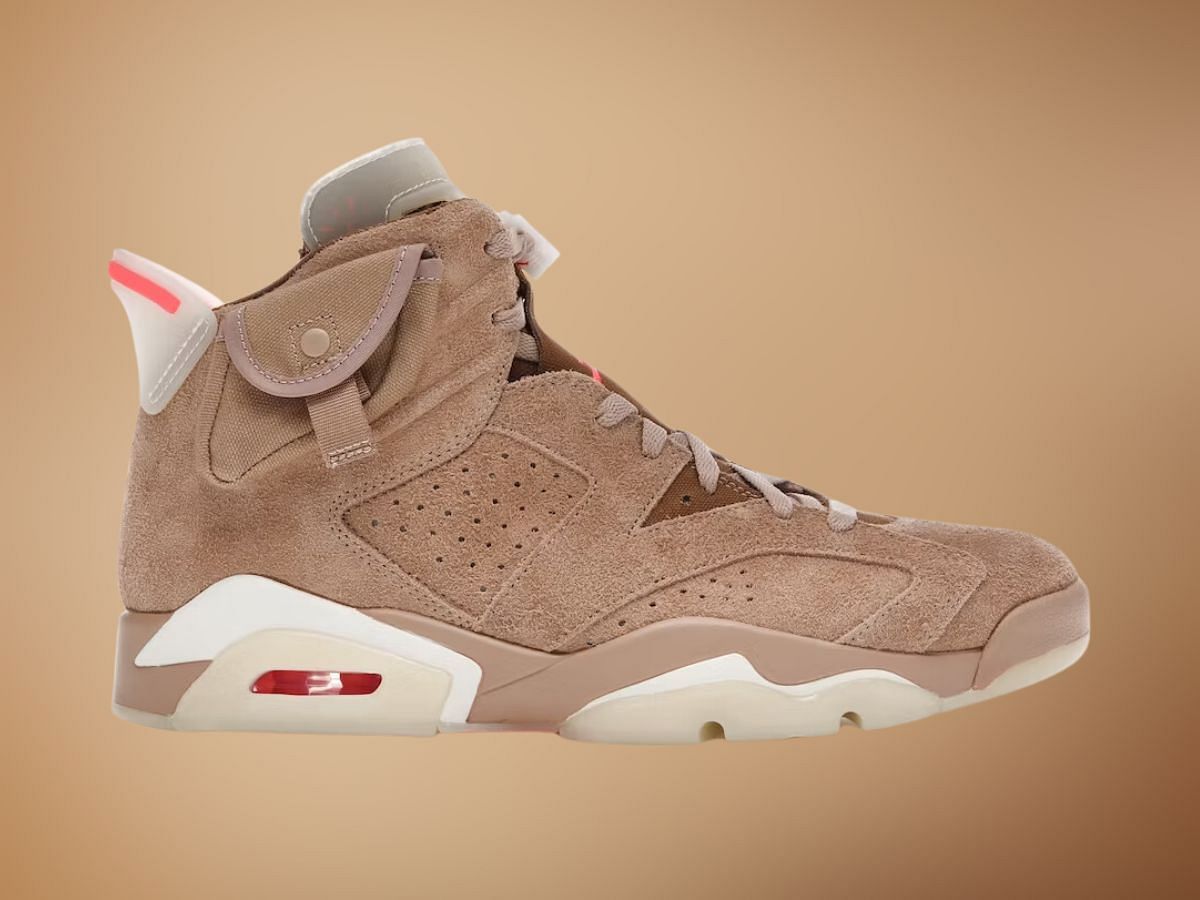 The Jordan 6 Retro &quot;Travis Scott British Khaki&quot; (Image via StockX)