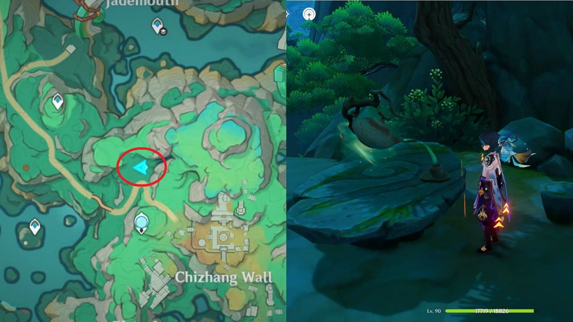 First Ancient Jade Cup location (Image via HoYoverse)