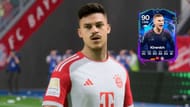 Joshua Kimmich's 90-rated UCL RTTF card possesses Long Ball and Pinged Pass, one of the best EA FC 24 double PlayStyle+ combinations (Images via EA Sports)