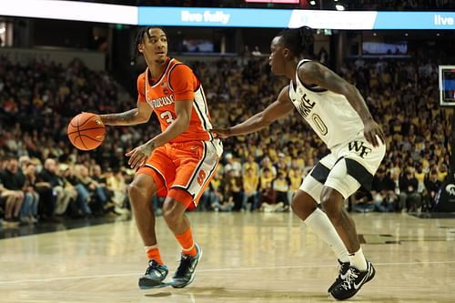 Syracuse guard Judah Mintz will be key to Syracuse's battle with North Carolina Tuesday.