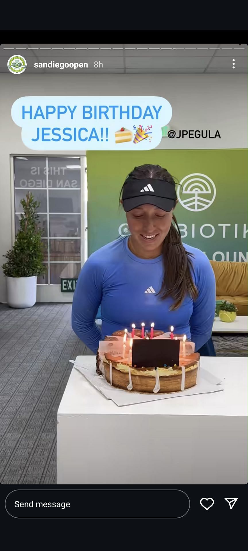 Jessica Pegula celebrates her birthday at the San Diego Open