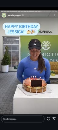 Jessica Pegula celebrates her birthday at the San Diego Open