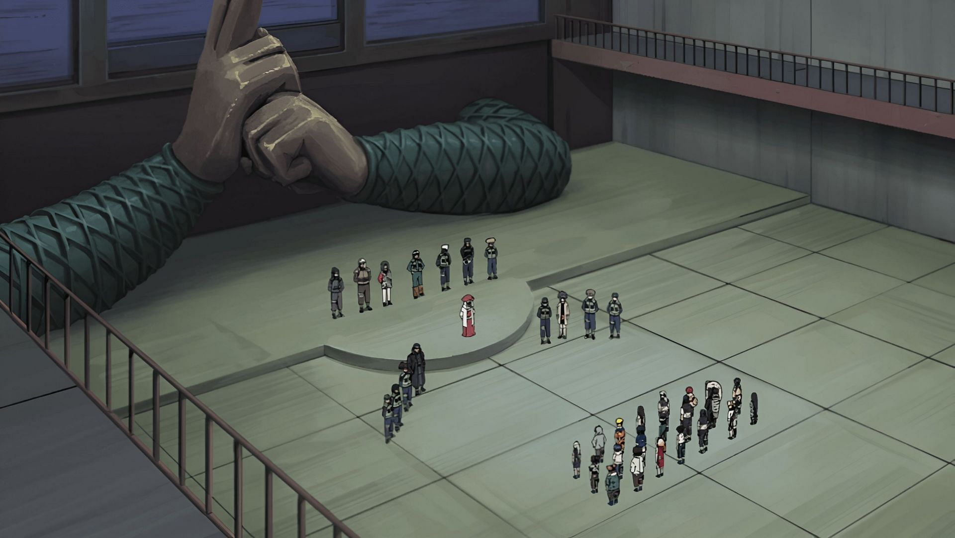 The Chunin Exams arena (Image via Studio Pierrot)