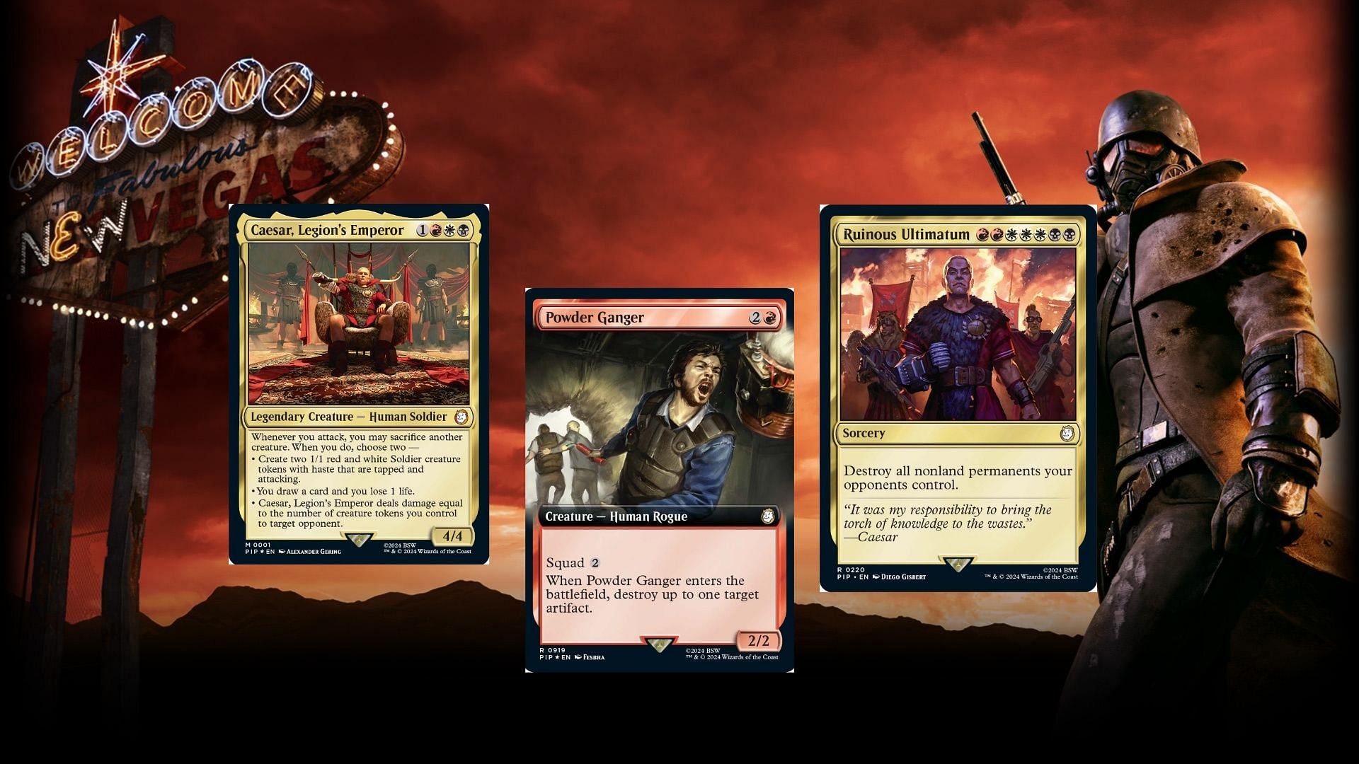 Hail, Caesar Fallout Commander deck in Magic: The Gathering (Image via Wizards of the Coast &amp; Bethesda)