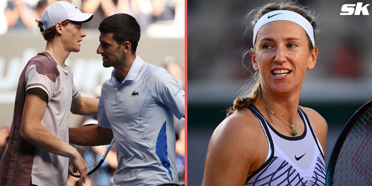 Victoria Azarenka reacts to Novak Djokovic joking about Australian Open SF loss.