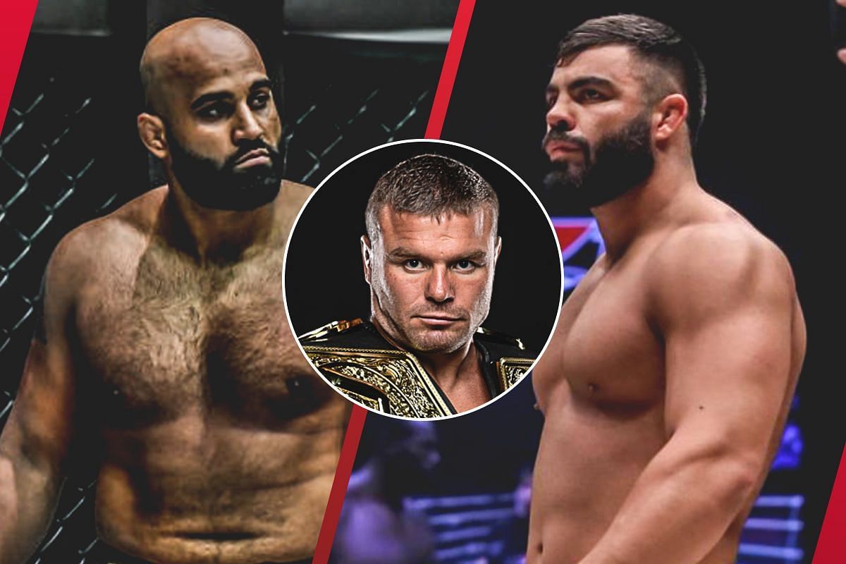 Arjan Bhullar (L), Anatoly Malykhin (M), and Amir Aliakbari (R) | Image by ONE Championship