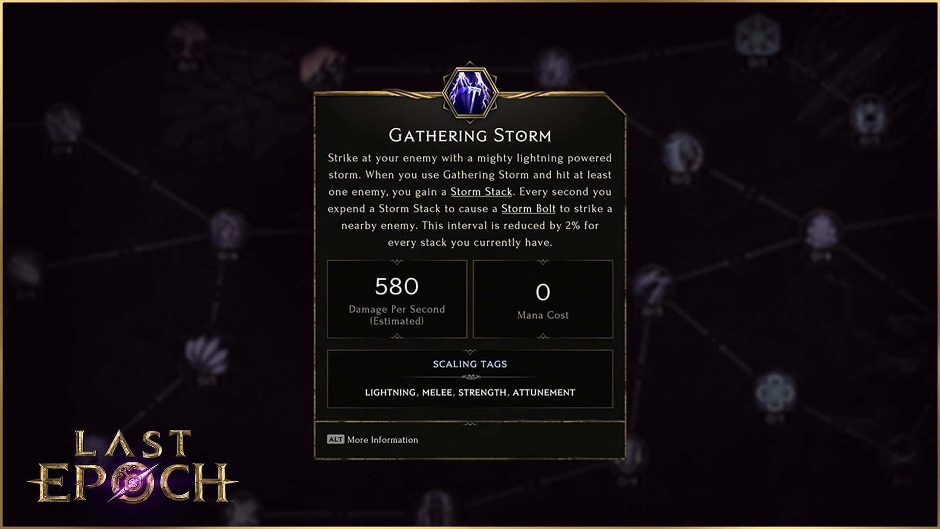 Last Epoch Primalist Skill: Gathering Storm (Image via Eleventh Hour Games)