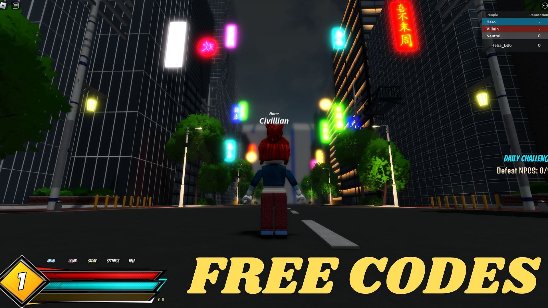 Active codes in Era of Quirks (Image via Roblox)