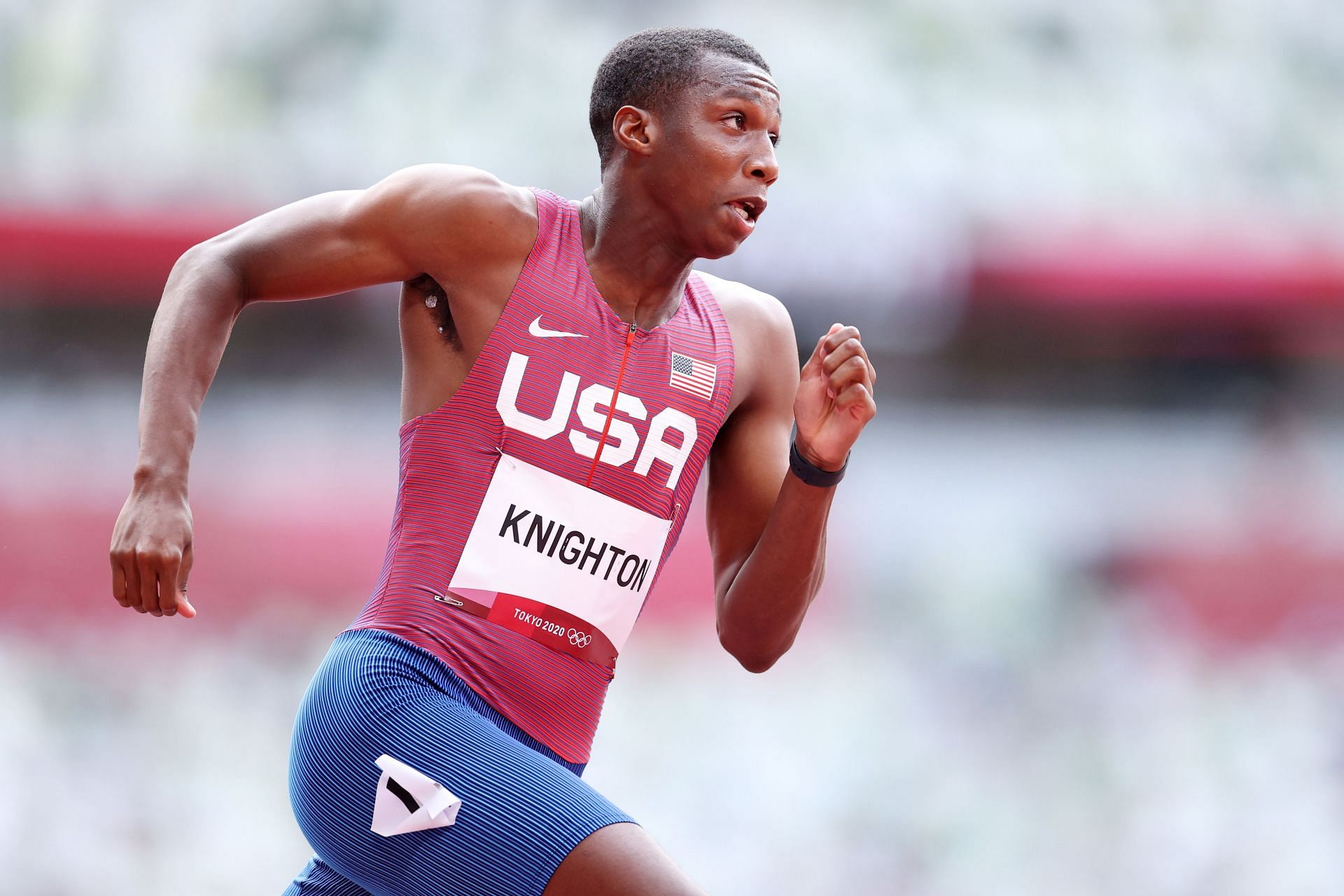 Erriyon Knighton competes in round one of the men&#039;s 200m heats on day eleven of the Tokyo 2020 Olympic Games at Olympic Stadium on August 03, 2021, in Tokyo, Japan. (Photo by Patrick Smith/Getty Images)