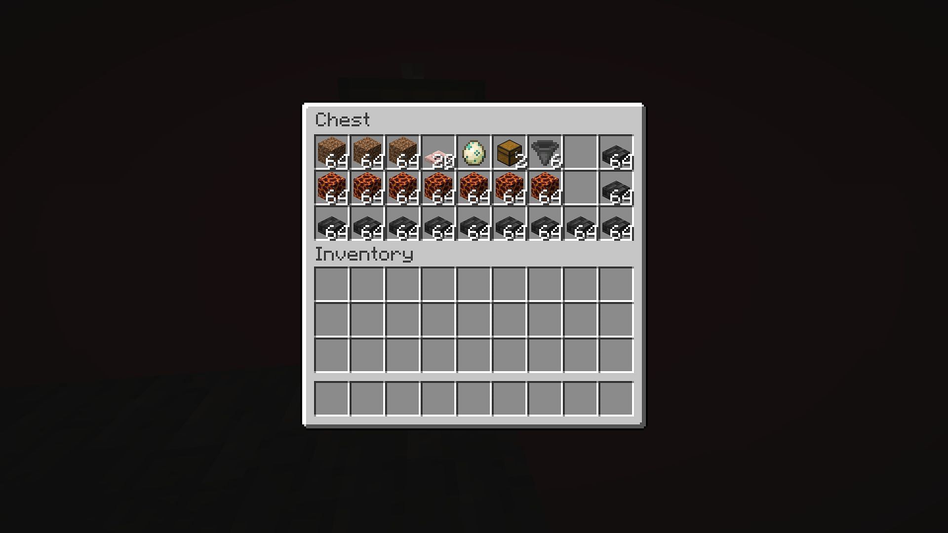 The materials needed for a starter gold farm (Image via Mojang)