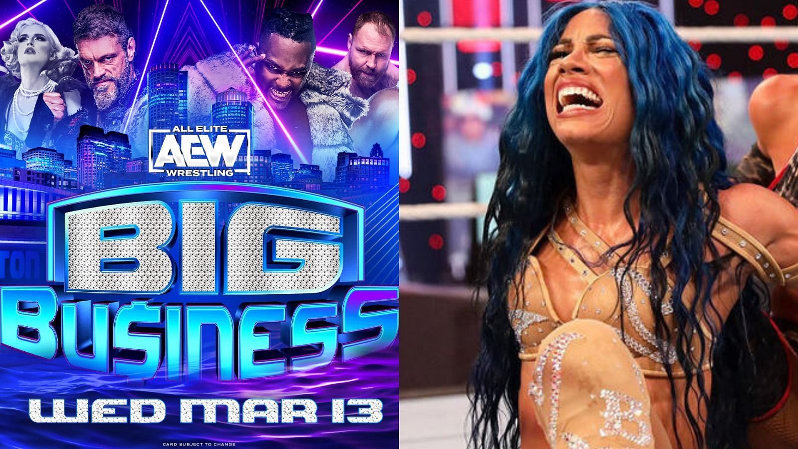 A list of everything that could happen if Mercedes Mone debuts at Big Business [Image Source: AEW.com and WWE.com]