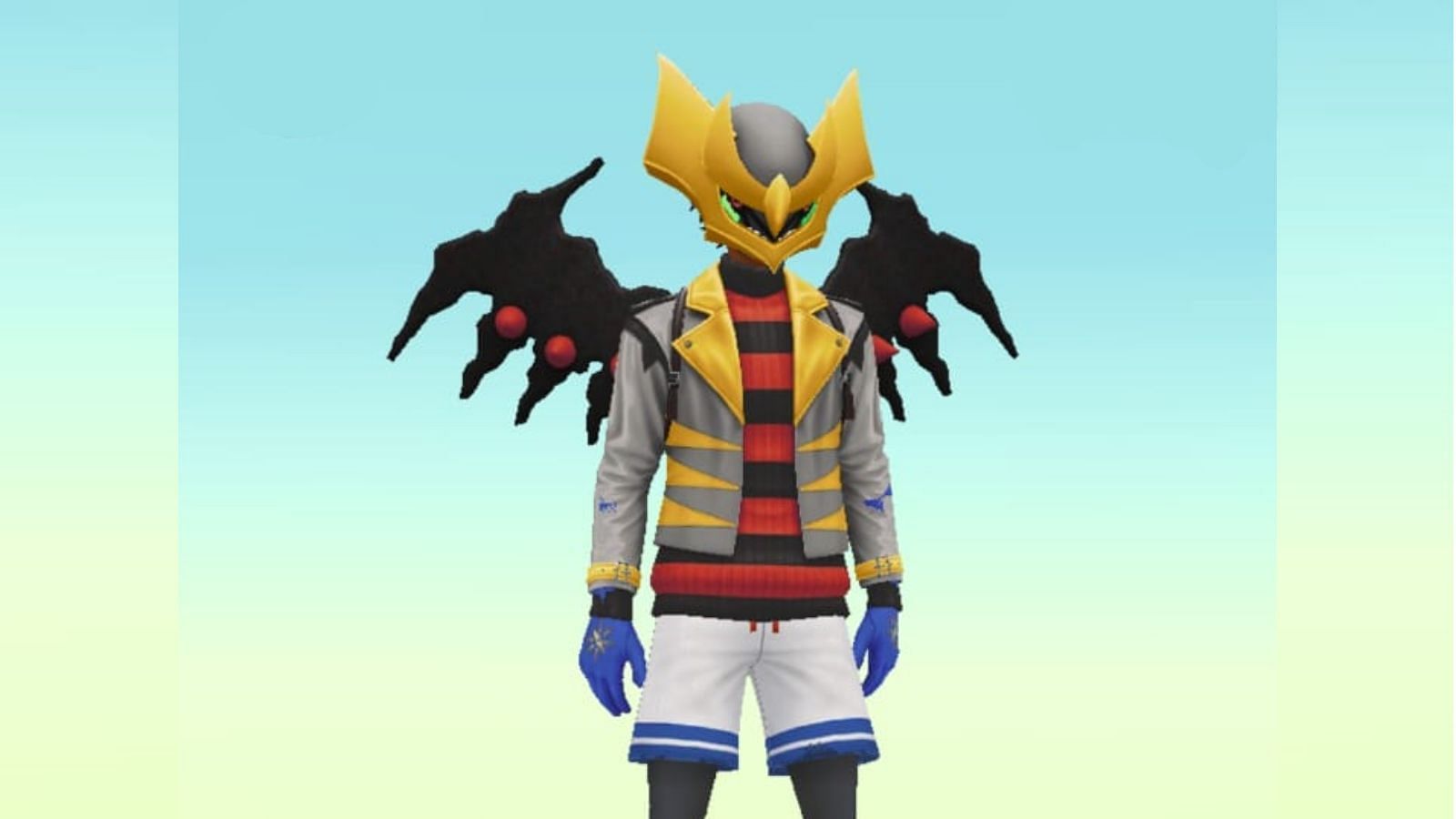 Preview of Giratina Helmet, Wings, and Jacket in Pokemon GO (Image via Niantic)