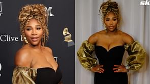 "Serena Williams out there slaying";"Always going to be invited to cool parties" - Fans in awe as American dazzles in black & gold at pre-Gammy gala
