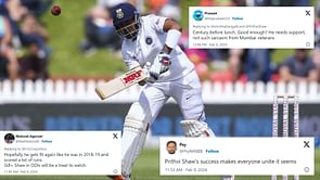 "He's back" - Fans react as Prithvi Shaw slams a ruthless ton for Mumbai against Chhattisgarh in the Ranji Trophy