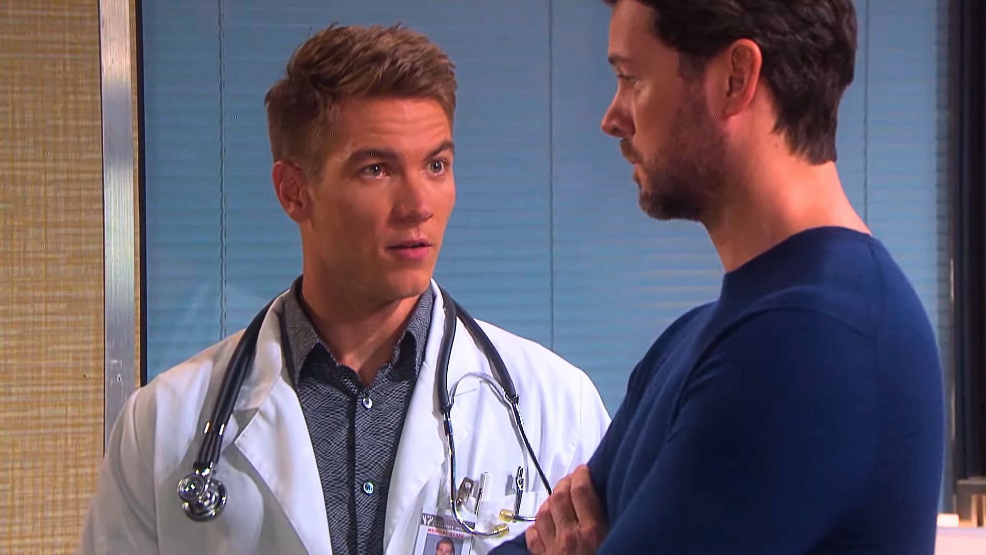 Tripp (L) was played by Lucas Adams on Days of Our Lives (Image via YouTube/Days of our Lives, 00:19)