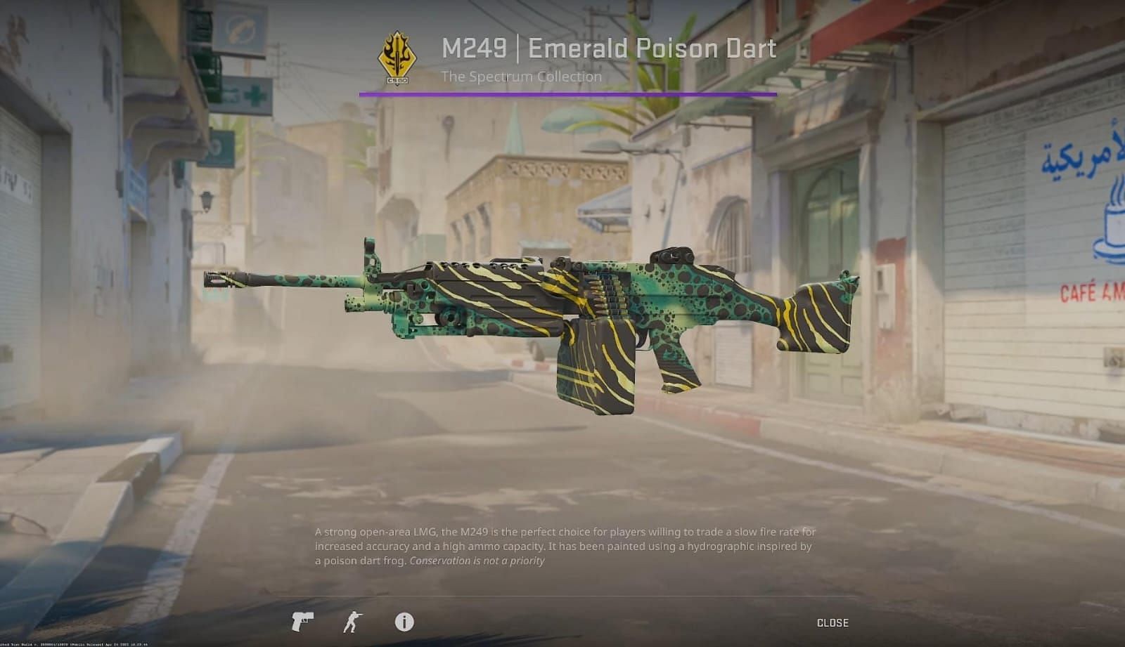 M249 Emerald Poison Dart (Image via Valve || YouTube/covernant)
