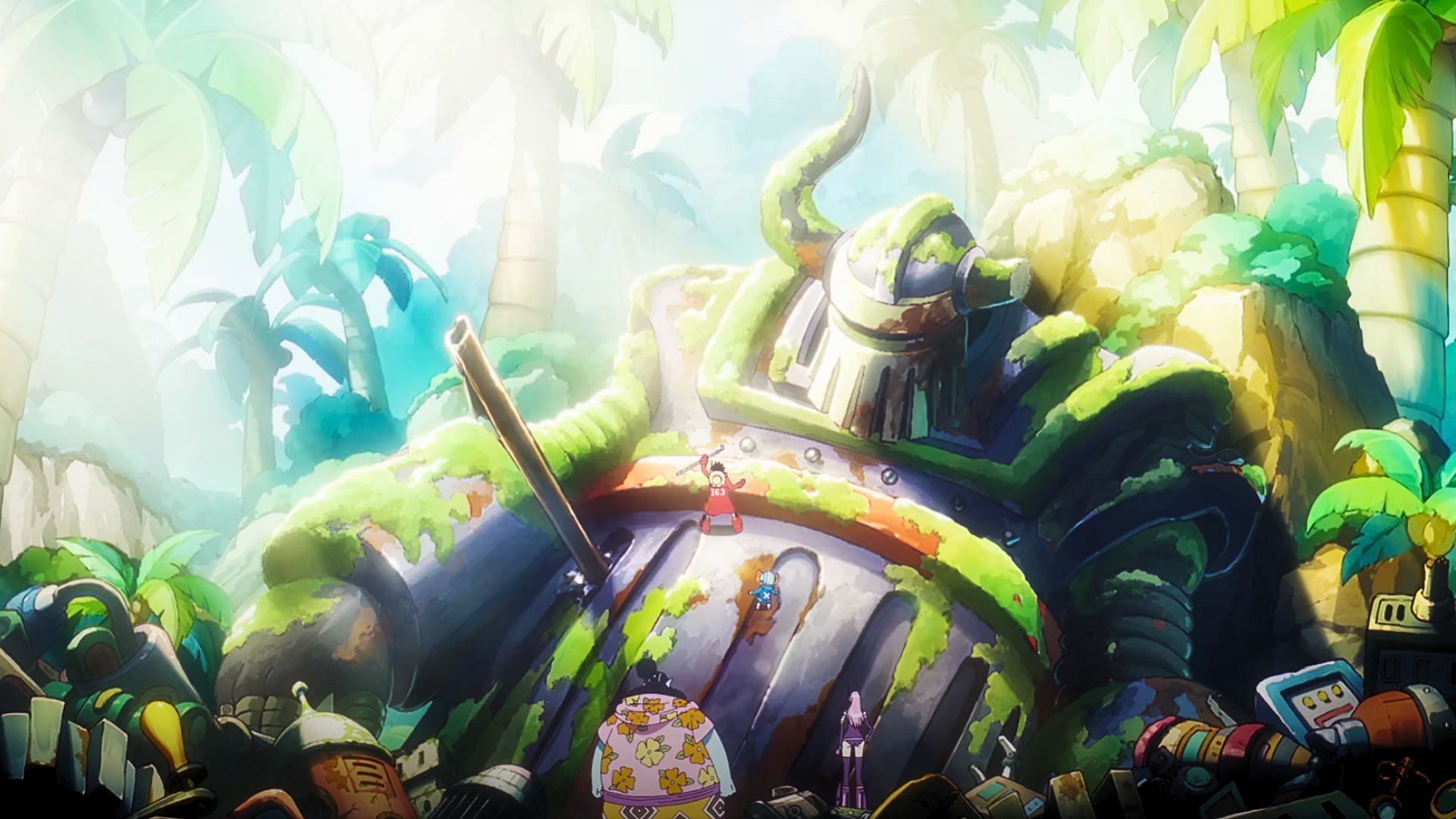 The ancient robot could rouse to fight the Gorosei in One Piece chapter 1110 (Image via Toei Animation)