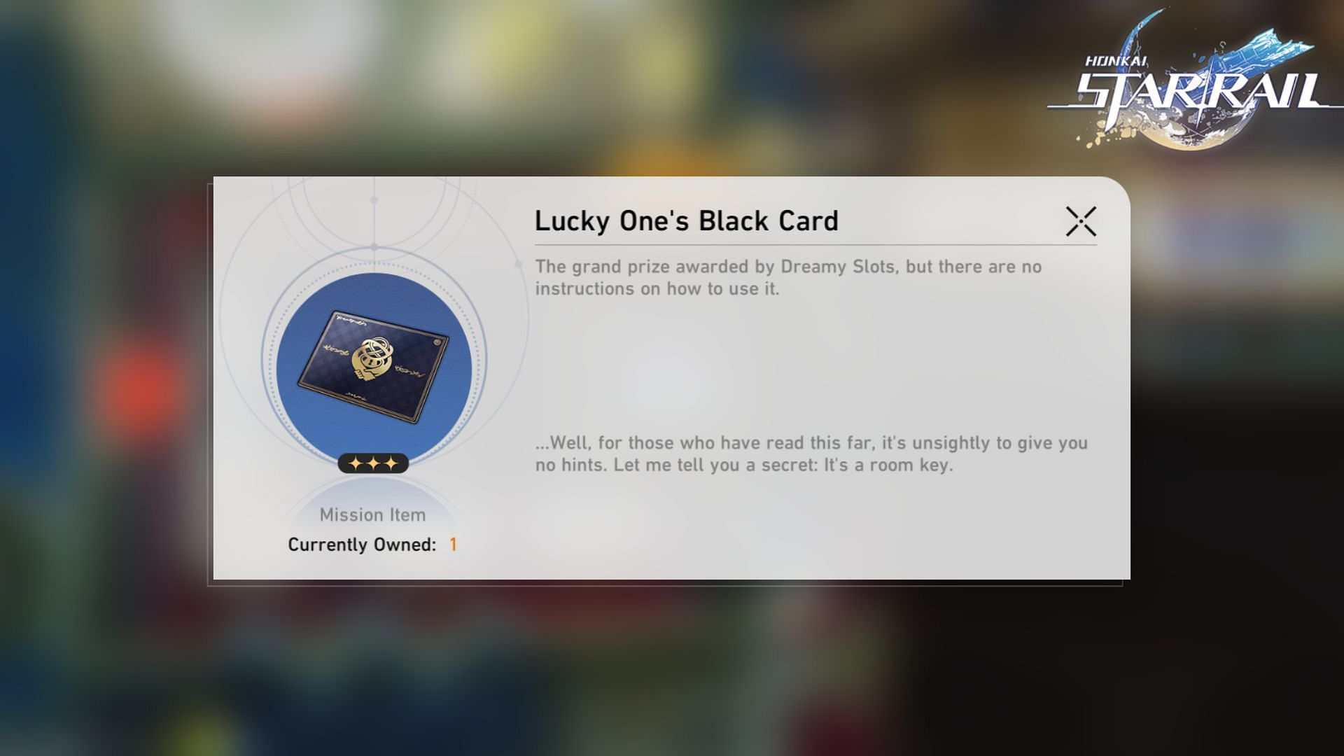 The Lucky One&#039;s Black Card (Image via HoYoverse)