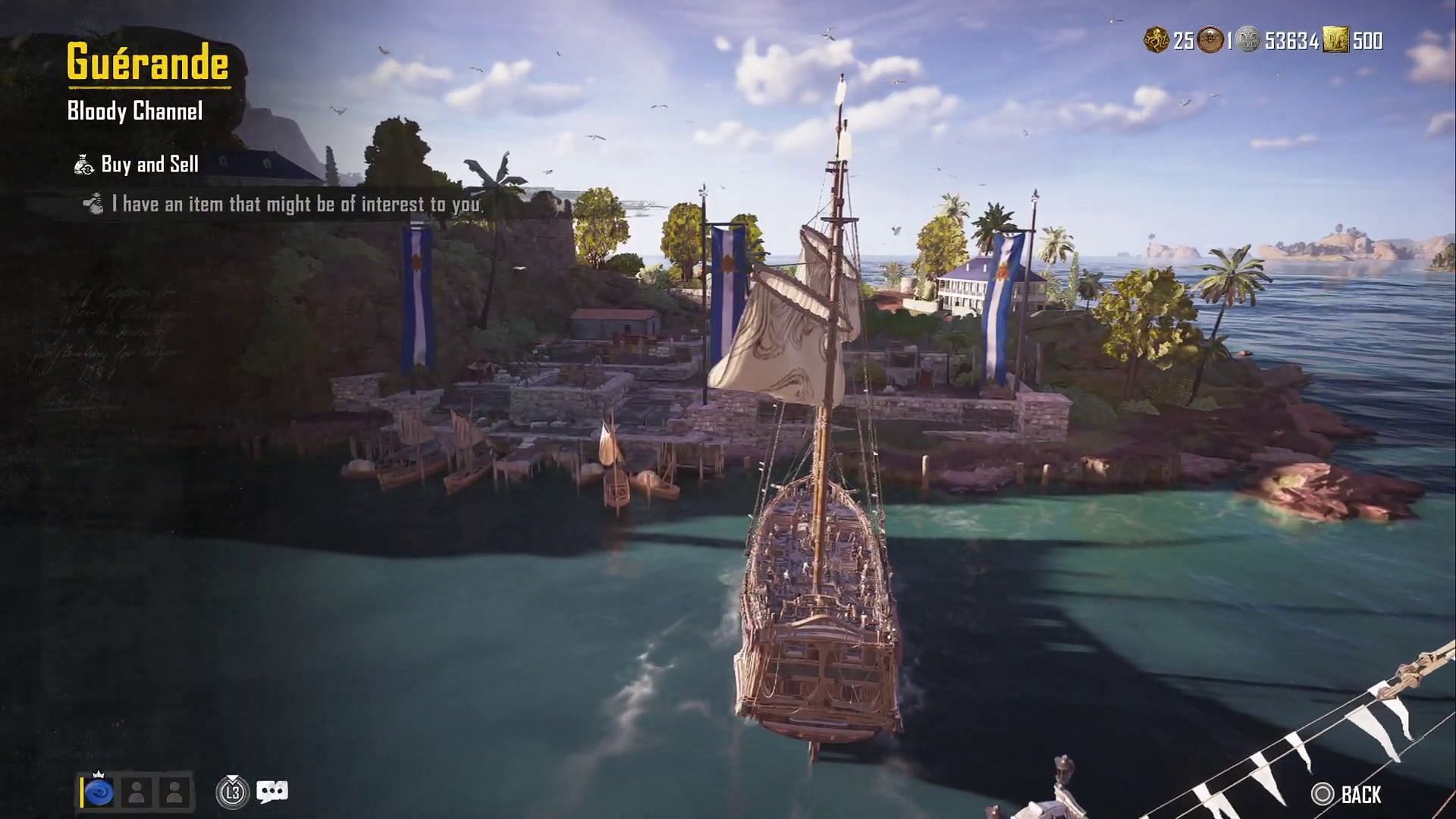 Heading to Guerande in Skull and Bones Fall of Lanitra (Image via Ubisoft/YouTube@Trophygamers)