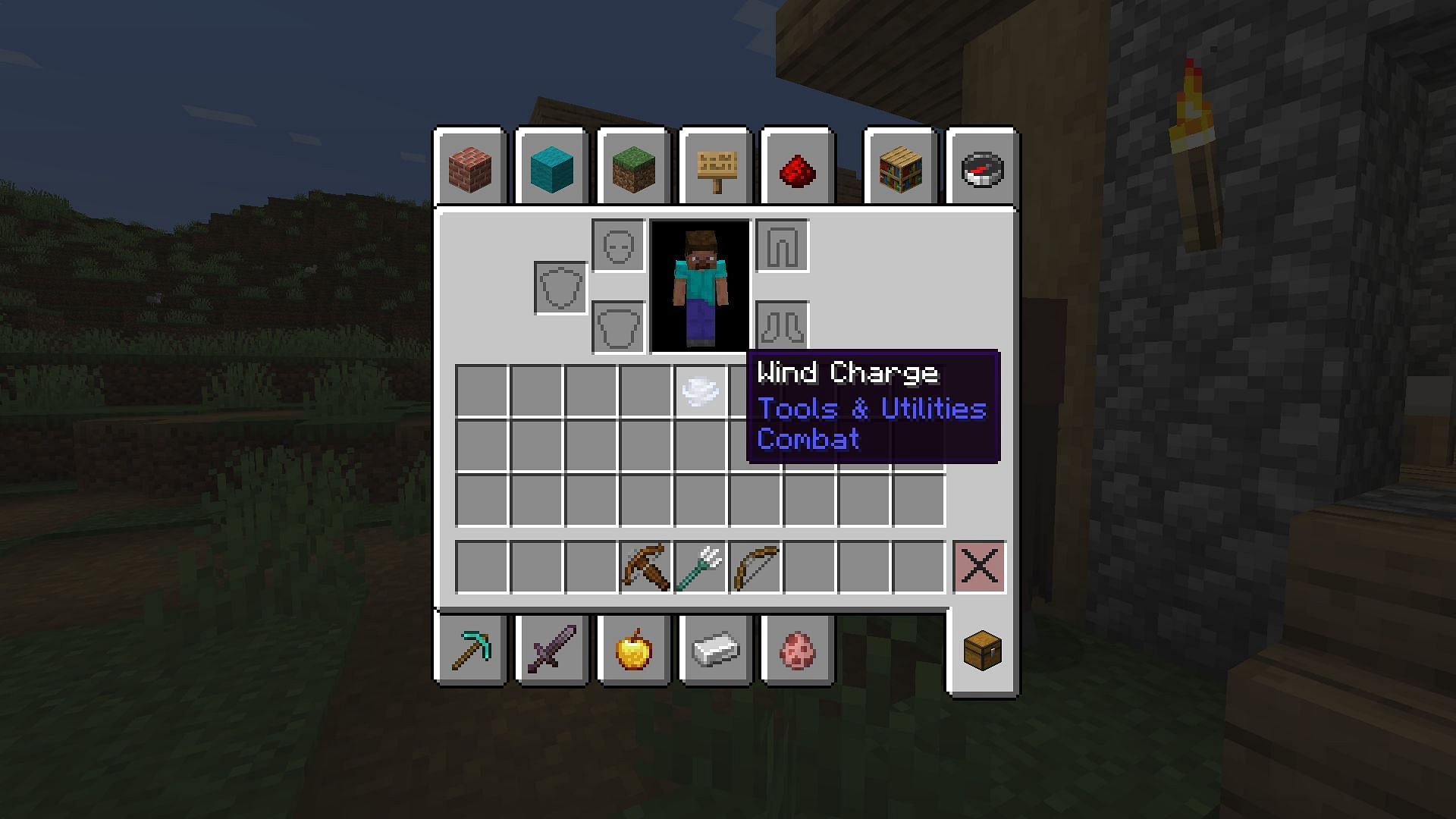 Wind charge in the inventory (Image via Mojang)