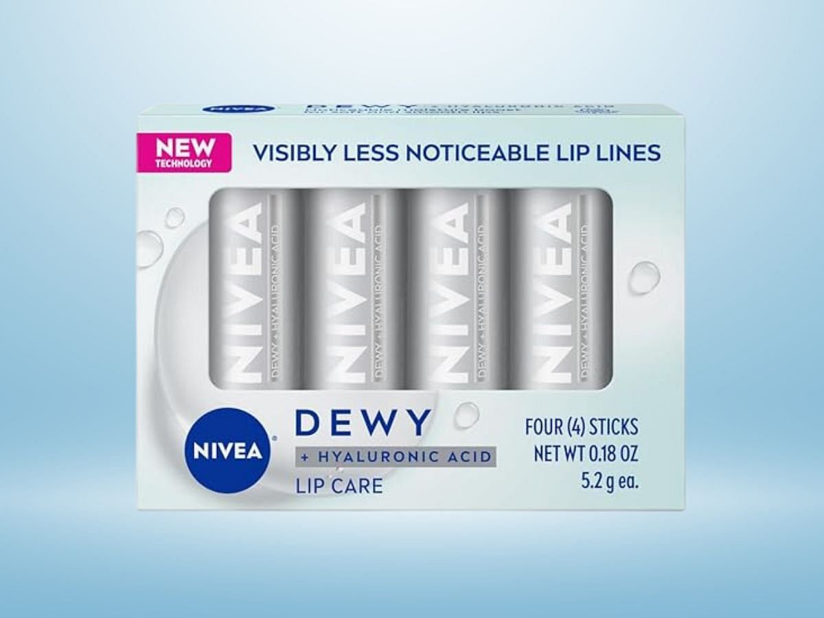 Nivea dewy lip care with hyaluronic acid (Image via Amazon)