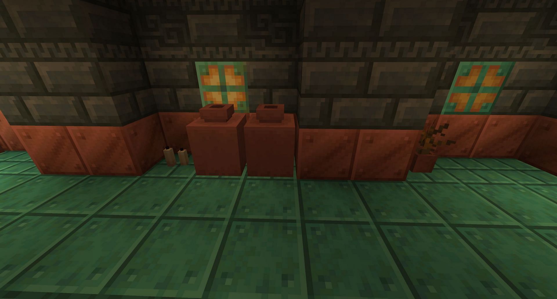 Pots trouvés dans une chambre d'essai (Image via Mojang Studios)