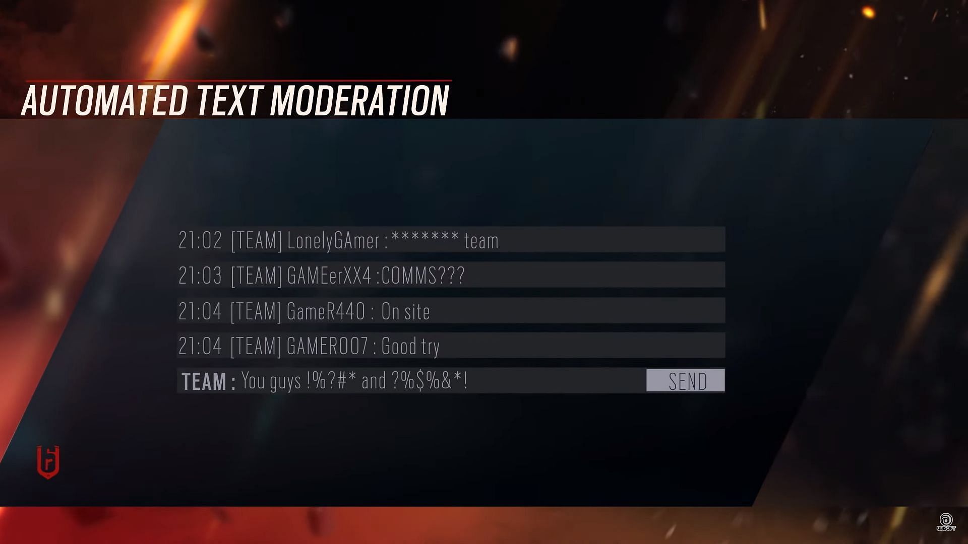 Automated text chat moderation (Image via Ubisoft)