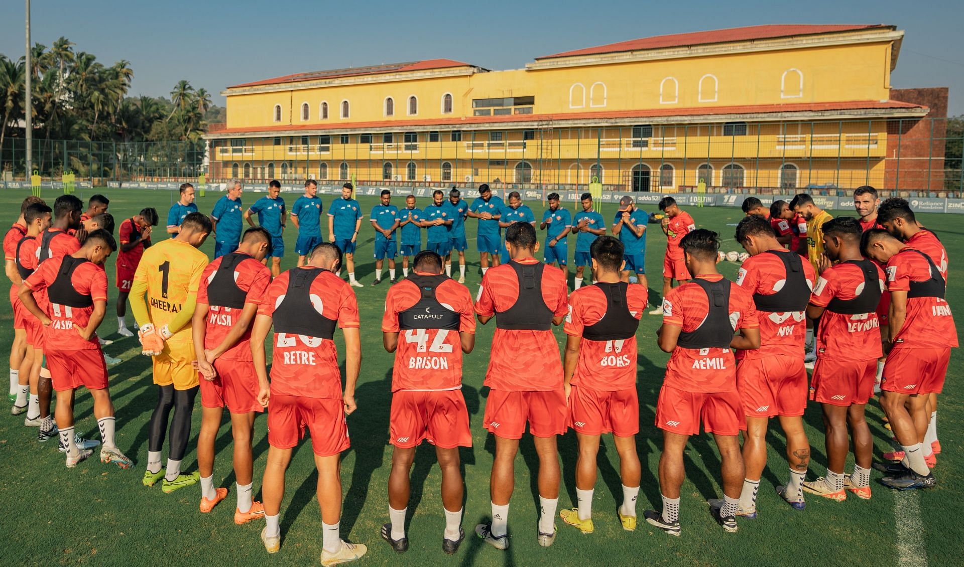 FC Goa players during their training session ahead of the NorthEast United clash.