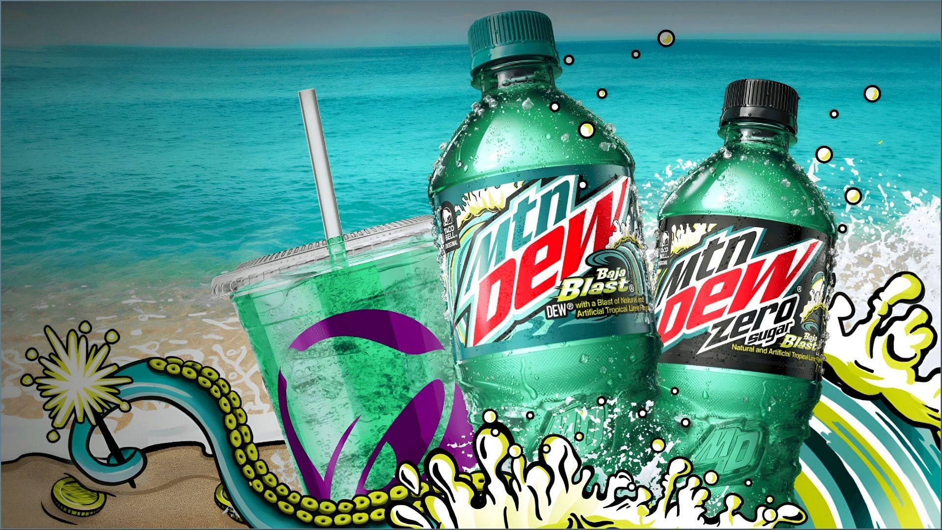 The official MTN Dew Baja Blast Super Bowl LVIII commercial will air during the first quarter of the game (Image via Mountain Dew)